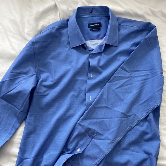 Mens Nautical Slim Fit Button Up - Picture 2 of 2